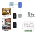 Tuya Smart Life ZigBee Bidirectional Energy Meter with 80A Current Sensor App Monitor Produced and consumed Power AC100V/240V. 