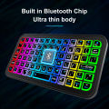 Mini Backlit RGB Bluetooth Keyboard for PC Tablet Laptop Rechargeable Wireless Bluetooth Keyboard for iPad IOS Android Macbook. 