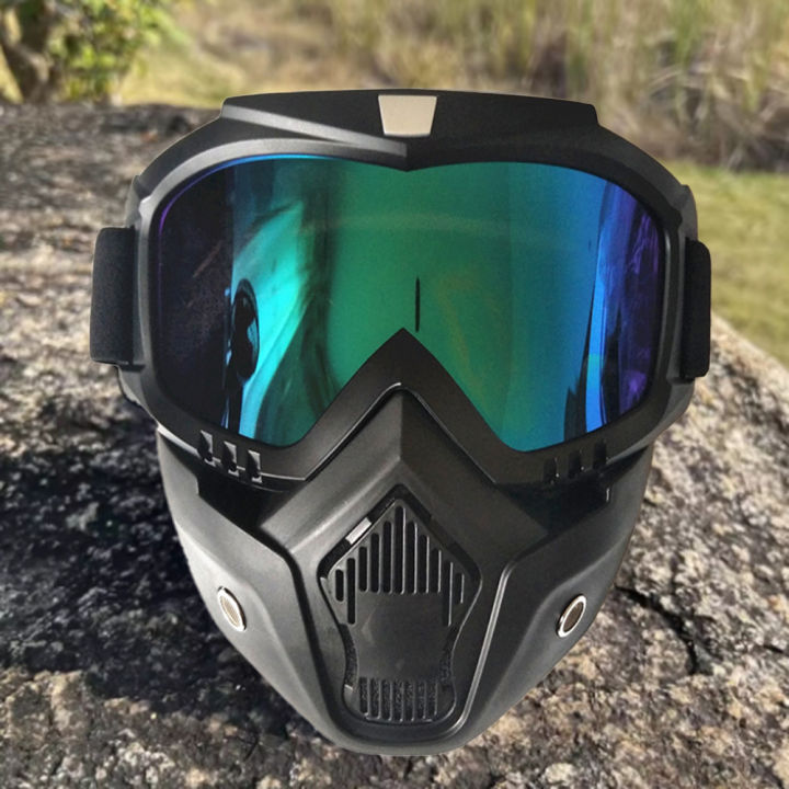 Motorcycle Face Mask Glasses Off-road Motorcycle Protective Glasses Riding Tactical Mask Summer UV Protection Sunglasses