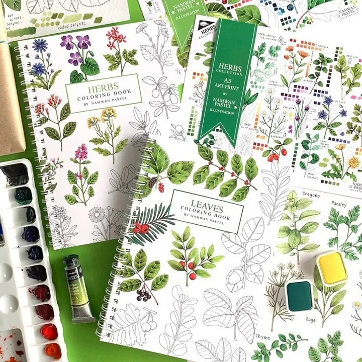 Namwan%20pastel%20watercolor%20painting%20book%20cake/ice%20cream/flowers/leaves%20-%20Image%203