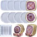 DIY Crystal Epoxy Resin Mold Mineral Edge Irregular Coaster Box Coaster Set Mirror Silicone Mold. 