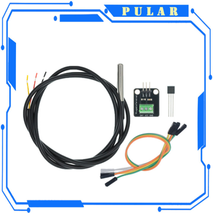 DS18B20 Temperature Sensor Module Kit Waterproof 100CM Digital Sensor ...