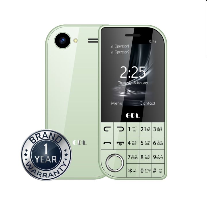 GDL ELITE Dual Sim Standby Fixed Battary Polycarbonate Glass Body and Keypad Feature Mobile phone