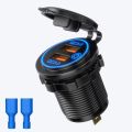 Car Charger Socket Digital Display Voltmeter USB Charger Socket with ON-OFF Switch for Car Motorcycle ATV Quick Charge 3.0 USB.