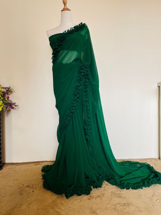 Frills%20Saree%20With%20Matching%20Blouse%20Piece%20For%20women%20-%20Image%208