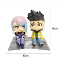 8cm Cyberpunk Edgerunners Q Version Anime David Martinez Lucyna Kushinada Lovers Action Figure Collection Model Toys. 