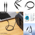 BOROFONE BL26 1m 3.5mm Male to Male Standard AUX Audio Cable (Black) 3.5mm Male to Male Audio Cable Sound Card 1Meter. 