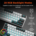DAREU EK861S RGB Wired Mechanical Keyboard 61 Keys Red Switches ABS Keycaps N-key Rollover with Magnetic Feet. 