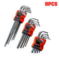9PCS L Type Double-End Screwdriver Hex Wrench Set Allen Key Hexagon Flat Ball Torx Star Head Spanner Key Set Hand Tools. 