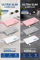 4000mah-Portable Power Bank,pocket size Usb Port,Input and Output Fast Charge. 