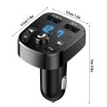 Car Hands-free Bluetooth-compaitable 5.0 FM Transmitter Car Kit MP3 Modulator Player Handsfree Audio Receiver 2 USB Fast Charger.
