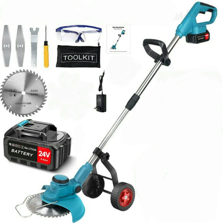 24V Cordless Grass Cutter  Rechargeable Brush Cutter Grass Trimmer Lawn Mower
