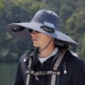 Outdoor Fishing Hat With Solar USB Charging Fan Male Cooling Hat Sunshade Fishing Hat For Outdoor Riding Hiking Fishing.