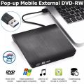 USB 3.0 ultra slim external DVD-RW burner/cd/rewrite/ portable optical drive black and white. 