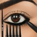 5-Pack Waterproof & Sweat-Proof Black Eyeliner Pencil -Long-Lasting, Smudge-ProofFor Bold Eye Makeup, EasyGlide Formula for Perf. 