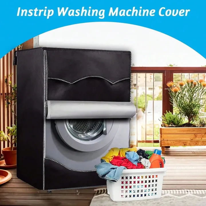 1pc%20Silver%20Washing%20Machine%20Cover,%20Waterproof%20And%20Dustproof%20Cover%20For%20Washing%20And%20Drying%20Machine,Bag,Organizer,Storage%20-%20Image%202