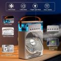 Portable Air Cooler, USB Powered Mini Air Conditioners Personal Mobile Compact Cooler Air Humidifier, 3 Wind Speed, 1-3 Hour timer, Mist Function Desktop Air Conditioner Fan. 
