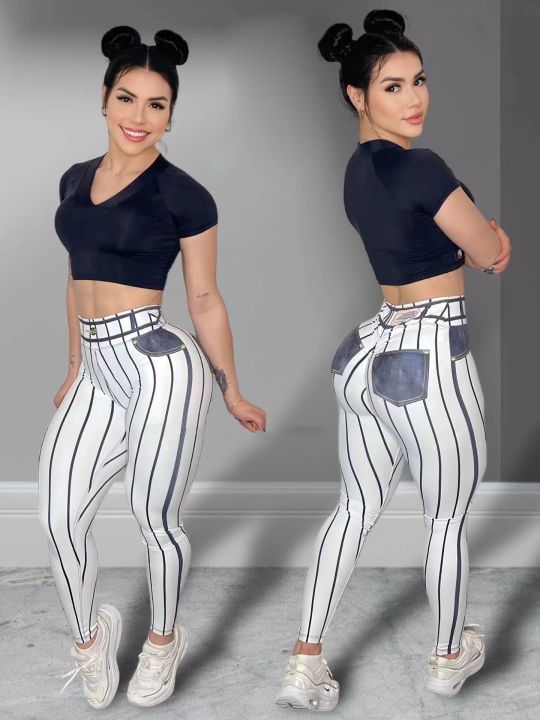 Women%20High%20Waist%20Sports%20Leggings%20Stripe%20Print%20Stretchable%20Yoga%20Pants%20%20Tight%20Fitness%20Workout%20%20Gym%20Push%20Up%20Causal%20Pant%20-%20Image%206