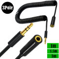 Rallonge Jack 3.5mm 4 3 Pole TRRS to TRRS Male to Female Headphone Stereo Audio AUX Spring Coiled Spiral Cable.