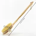 Natural Bristles Back Scrubber Shower Brush with Detachable Long Wooden Handle Dry Skin Exfoliating Body Massage Bath Brushes. 