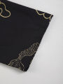 Men's Chinese Style "Dragon Dance" Print Robe Set Black Open Front Belted Kimono & Shorts 2 Piece Streetwear. 