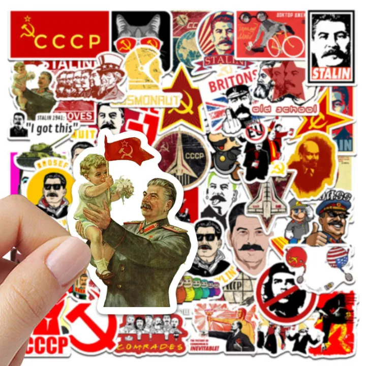 50Pcs%20Russia%20Stalin%20USSR%20CCCP%20Stickers%20Lenin%20Stalin%20DIY%20Stickers%20Scrapbooking%20Phone%20Luggage%20Skateboard%20Waterproof%20Decals%20-%20Image%203