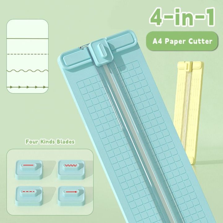 Paper Cutter With Ruler 4-in-1 Paper Cutter Bidirectional with Pull-out Ruler Paper Cutting ...