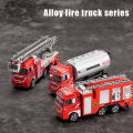 1 Piece Kid Toy Alloy Fire Truck 1:32 Simulation Firefighting Diecast Rescue Vehicle Fire Ladder Engineering Car Model.
