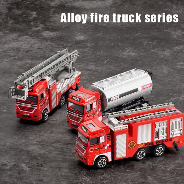 1 Piece Kid Toy Alloy Fire Truck 1:32 Simulation Firefighting Diecast Rescue Vehicle Fire Ladder Engineering Car Model