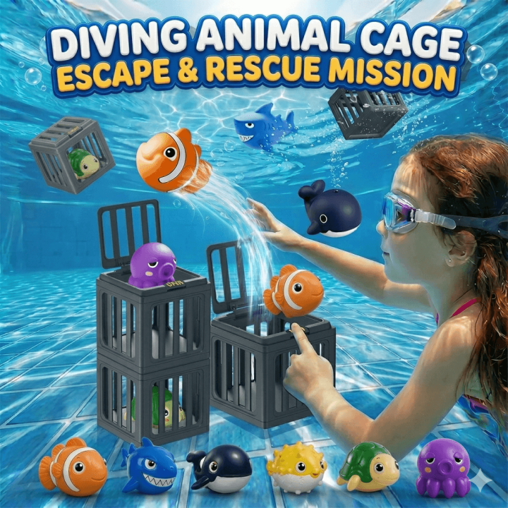 NEW Fish Box Swimming and Diving Toys, Child Adult Pool Party Toys, Toddler Floating Animals Bath Toys,  Birthday Christmas 
