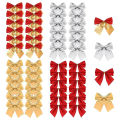 12/24/36Pcs Christmas Decoration Bow Red Gold Xmas Tree Bowknot Pendant Ornaments for Home Decor Navidad New Year Party .
