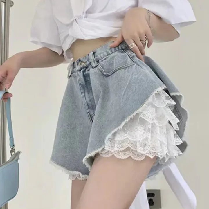 Lace%20Safety%20Pants%20Women%20Elastic%20Waist%20Home%20Sleep%20Shorts%20Floral%20Loose%20Bottom%20Summer%20Anti-glare%20Shorts%20Underwear%20Accessories%20-%20Image%205