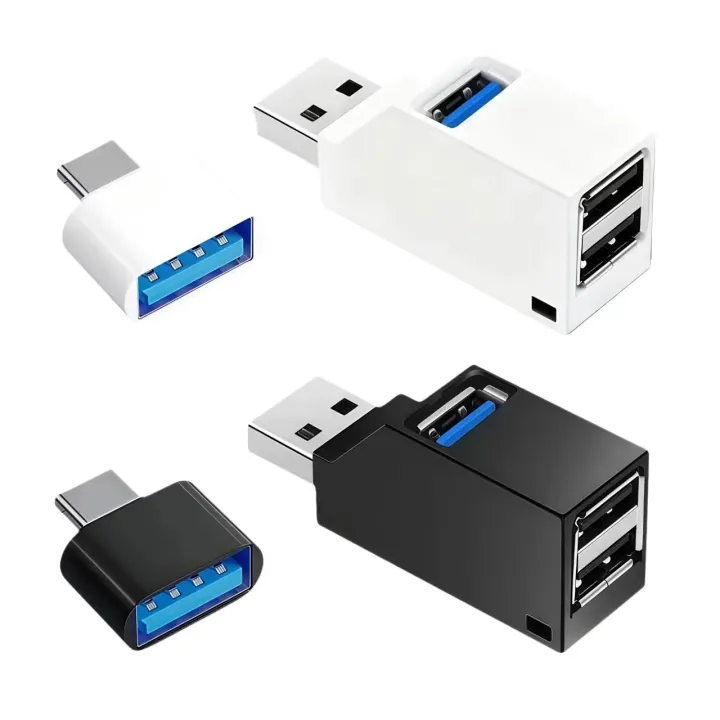 USB 3.0 Adapter Expander Mini 1 to 3 Ports High Speed with USB 2.0 to C ...