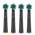 4pcs Cross Clean Brush Heads Compatible with Oral B Electric Toothbrush,Cross Generic Electric Toothbrush Heads,Black. 