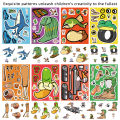 8Sheets DIY Puzzle Sticker Tung Tung Tung Sahur Make A Face Funny Assemble Jigsaw Stickers Educational. 