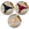 WarmSteps 3PCS/Set Women's Panties Seamless Female Thongs Silk Satin Underwear Girl  G-Strings Soft Cozy Lingerie Hot T-Back. 