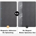 Magnetic Foldable Linen Bath Curtain Waterproof for Walk-In Shower - No Included Adjustable Rod.