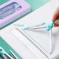 Blue Compass Ruler 7 Pieces Learning Tools Math Drawing Set for Students. 