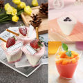60/100ml Disposable Plastic Dessert Cup Transparent Fruit Ice Cream Mousse Smoothie Pudding Cup for Home Birthday Party Supplied.
