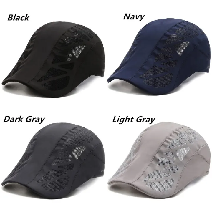 Summer%20Mens%20Sports%20Sun%20Hats%20Breathable%20Mesh%20Quick-drying%20Visor%20Caps%20Outdoor%20Gorro%20Hombre%20Boina%20Golf%20Hat%20Fashion%20Solid%20Flat%20Cap%20-%20Image%203