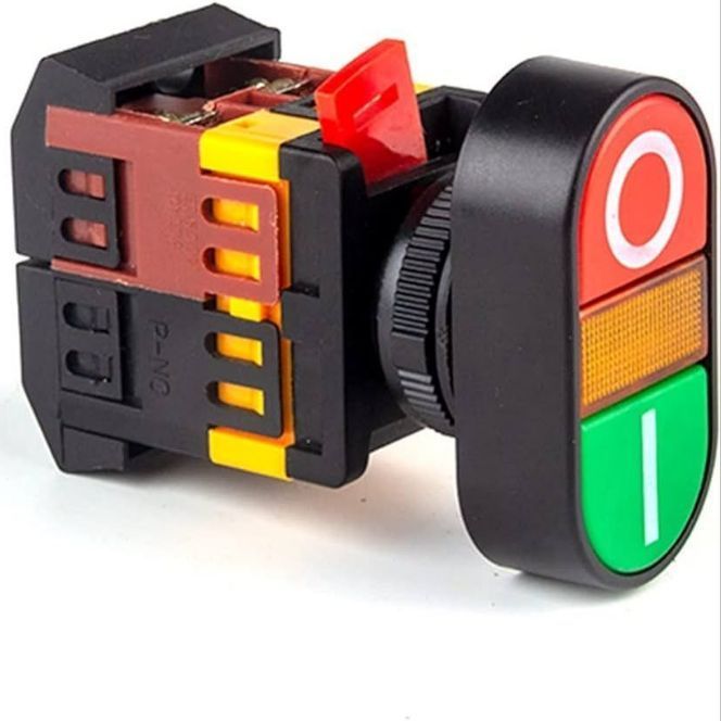 Double Push Button 22mm Red Green ON OFF Start Stop Light indicator ...