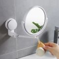 Foldable No Punching Wall Mounted Bathroom Mirror Small Circular Dressing Makeup Mirror for Home Toilet Student Dormitory.