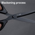 DELI Black Blade Scissors 170mm - Ultra  Non-Sticky for Paper, Cloth & Crafts. 