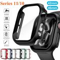 Hard Case For Apple Watch Series 11 46mm 42mm Screen Protector Tempered Glass Anti-Scratch Cover For iWatch Series 10 11 42 46mm. 