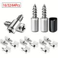 16/32/64Pcs Shelf Bracket, Self Tapping Screws Bracket Shelf Support Pegs, Glass Wood Shelf Peg Heavy Duty Floating Shelf Bracke.