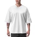 Running T-shirt Men Oversized Dropped Shoulder V-neck Half Sleeve Fitness T Shirt Summer Mesh Loose Gym Clothing Sports Jerseys.