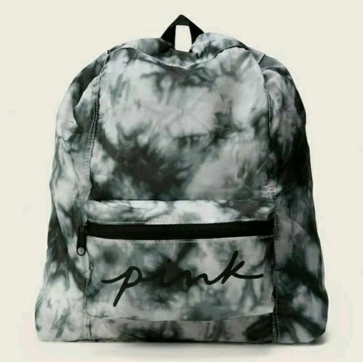 Victoria’s Secret PINK Packable Backpack NWT - Tie Dye Black, White, Gray