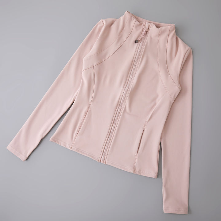 Yoga%20sport%20wear%20spandex%20full%20Zip%20Long%20Sleeve%20yoga%20jacket%20with%20Thumb%20Hole%20without%20hood%20Women%20Coat%20-%20Image%205