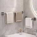 Wall Mounted Towel Holder Slipper Rack Bathroom Storage Rack Holder Without Drilling Bathroom Horizontal Bar Towel Rack.