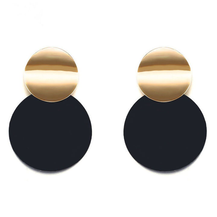 Geometric Joker Personalized Round Ring Temperament Ladies Cold Style Paint Stud Earrings